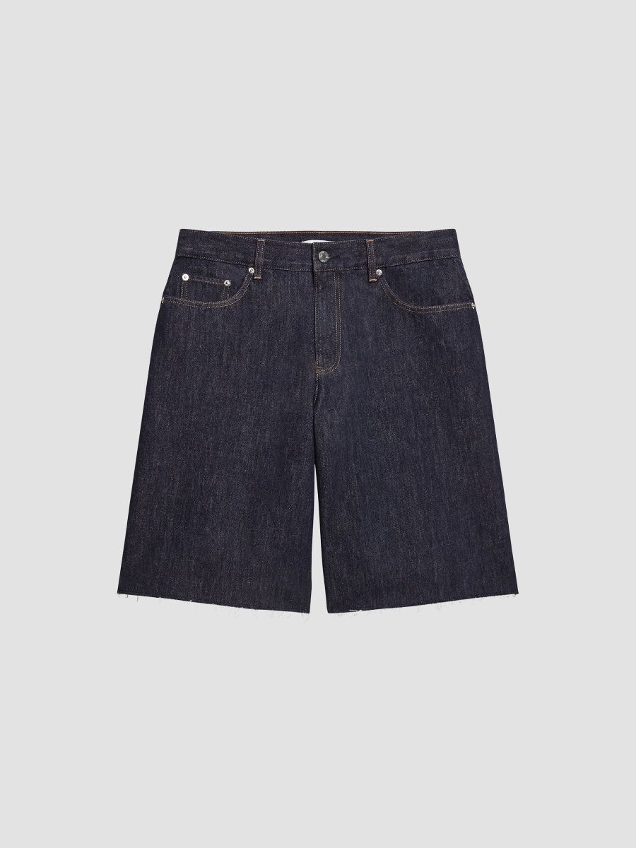 Helmut Lang Men's Oversized Jean Shorts - Rinsed Indigo - Size 36