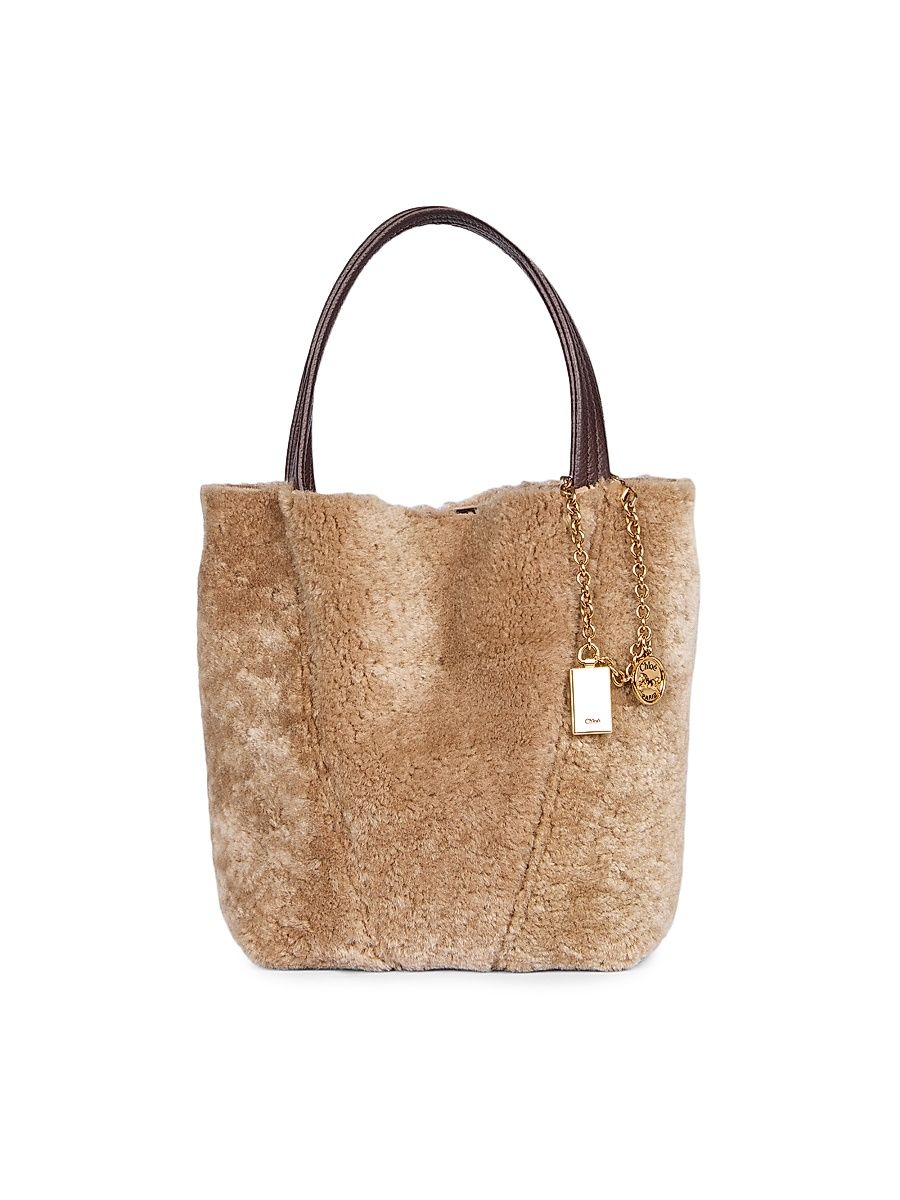 Women's Spin Shearling Tote Bag - Floral Grey