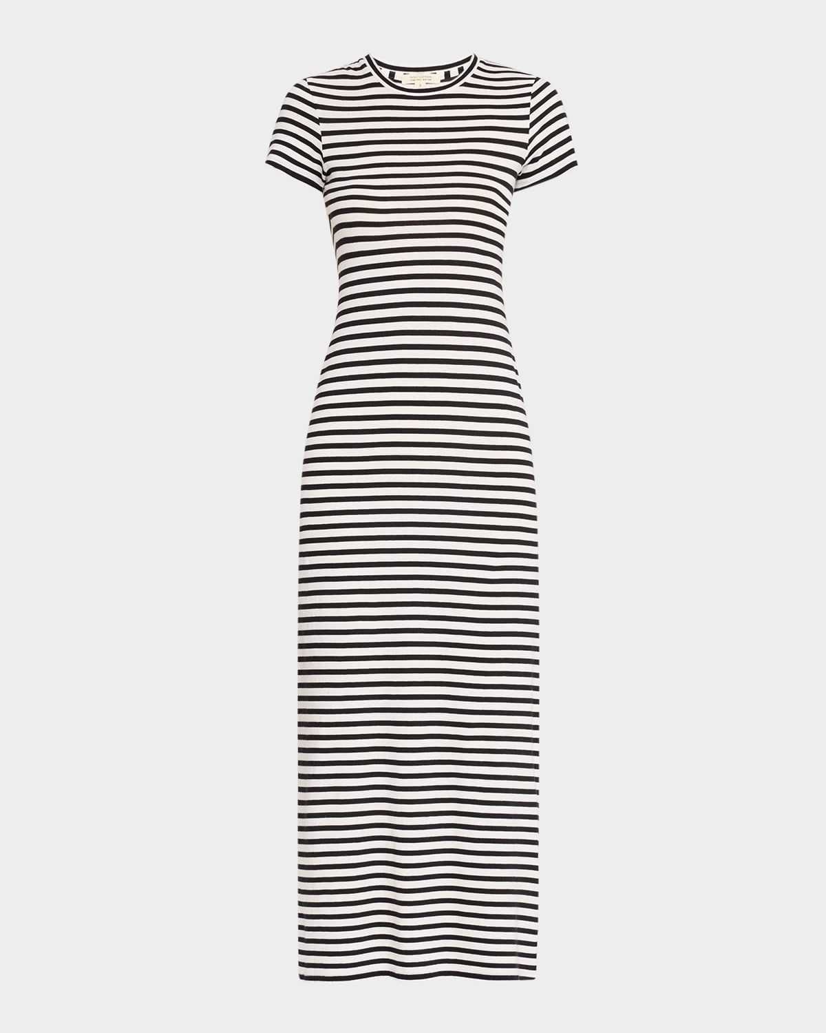 Lucinda Striped Short-Sleeve Midi Dress