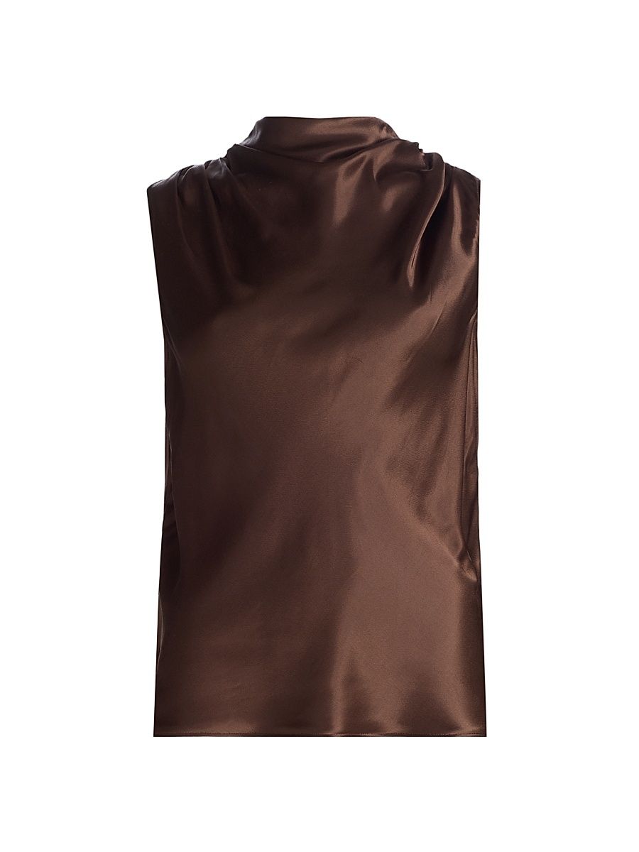 Women's Kaleen Draped Sleeveless Top - Espresso - Size Large