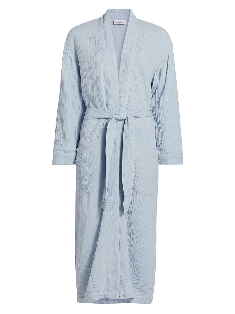 Women's Angel Cotton Gauze Long Robe - Celestine - Size Medium