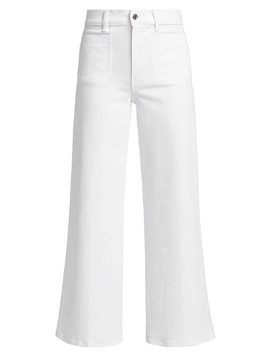 Women's Le Slim High-Rise Flared Cropped Jeans - White - Size 31