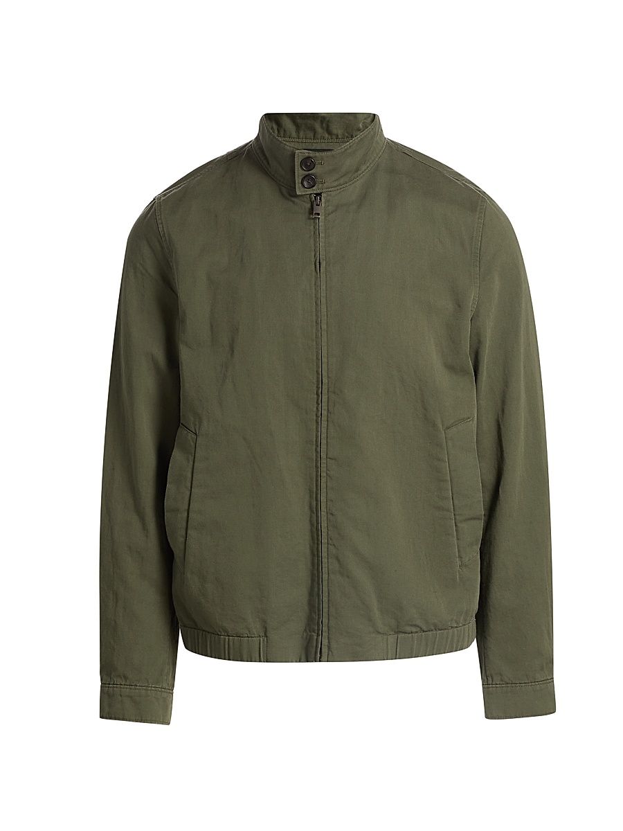 Men's Cotton-Linen Bomber Jacket - Coulter Green - Size XXL