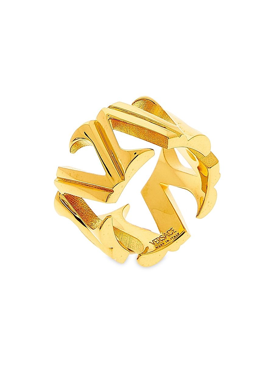 Women's V Goldtone Ring - Versace Gold - Size 7