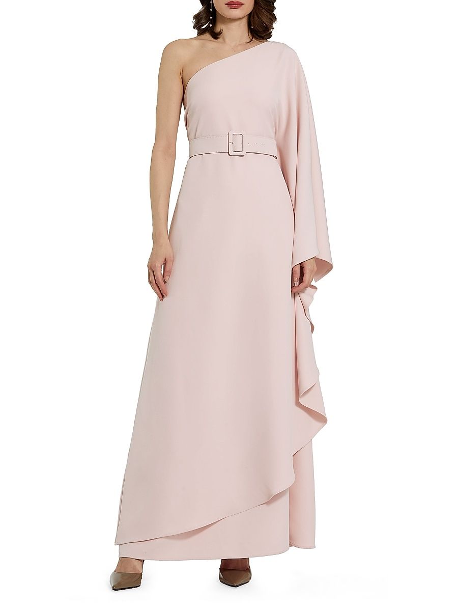 Women's Belted Crepe Kaftan Dress - Blush - Size 16