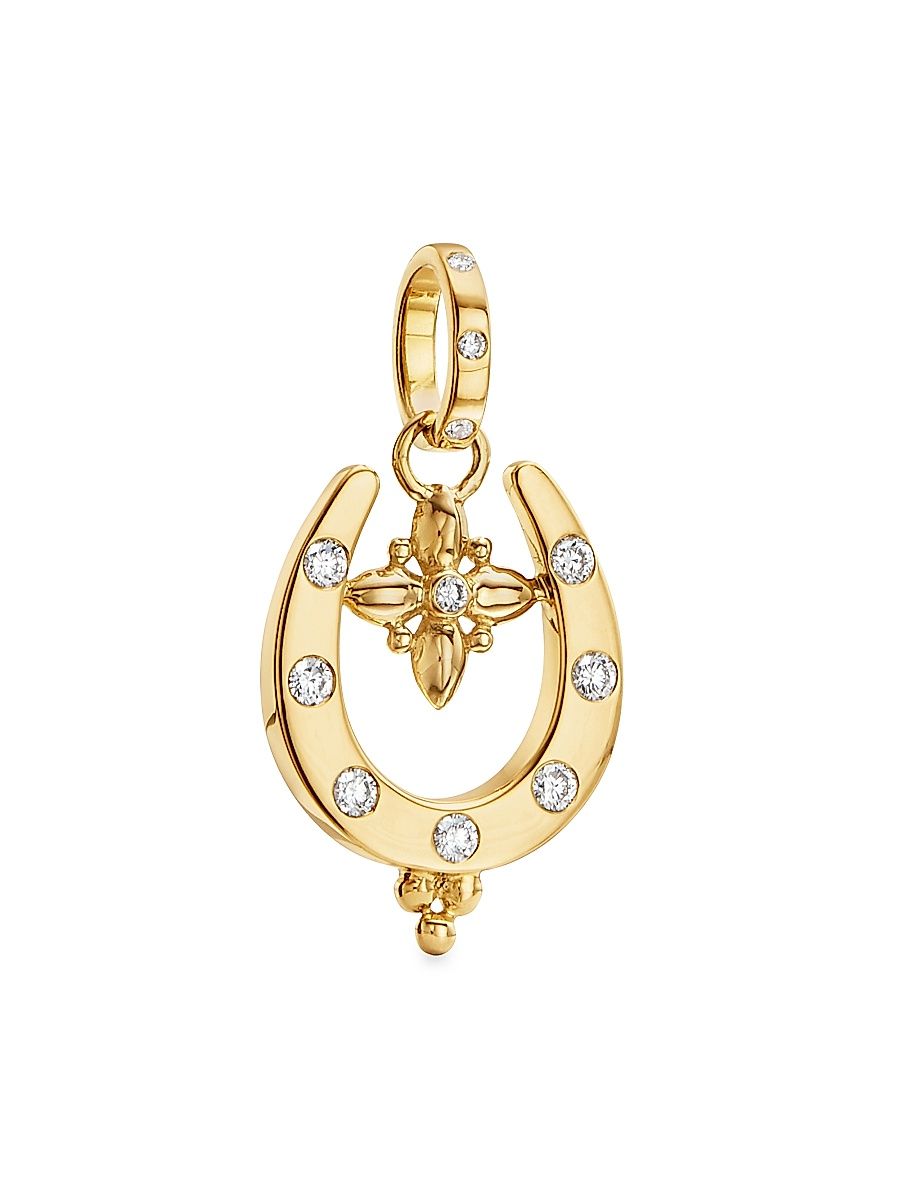 Women's Florence86 Horseshoe Diamond & 18K Yellow Gold Pendant - Gold