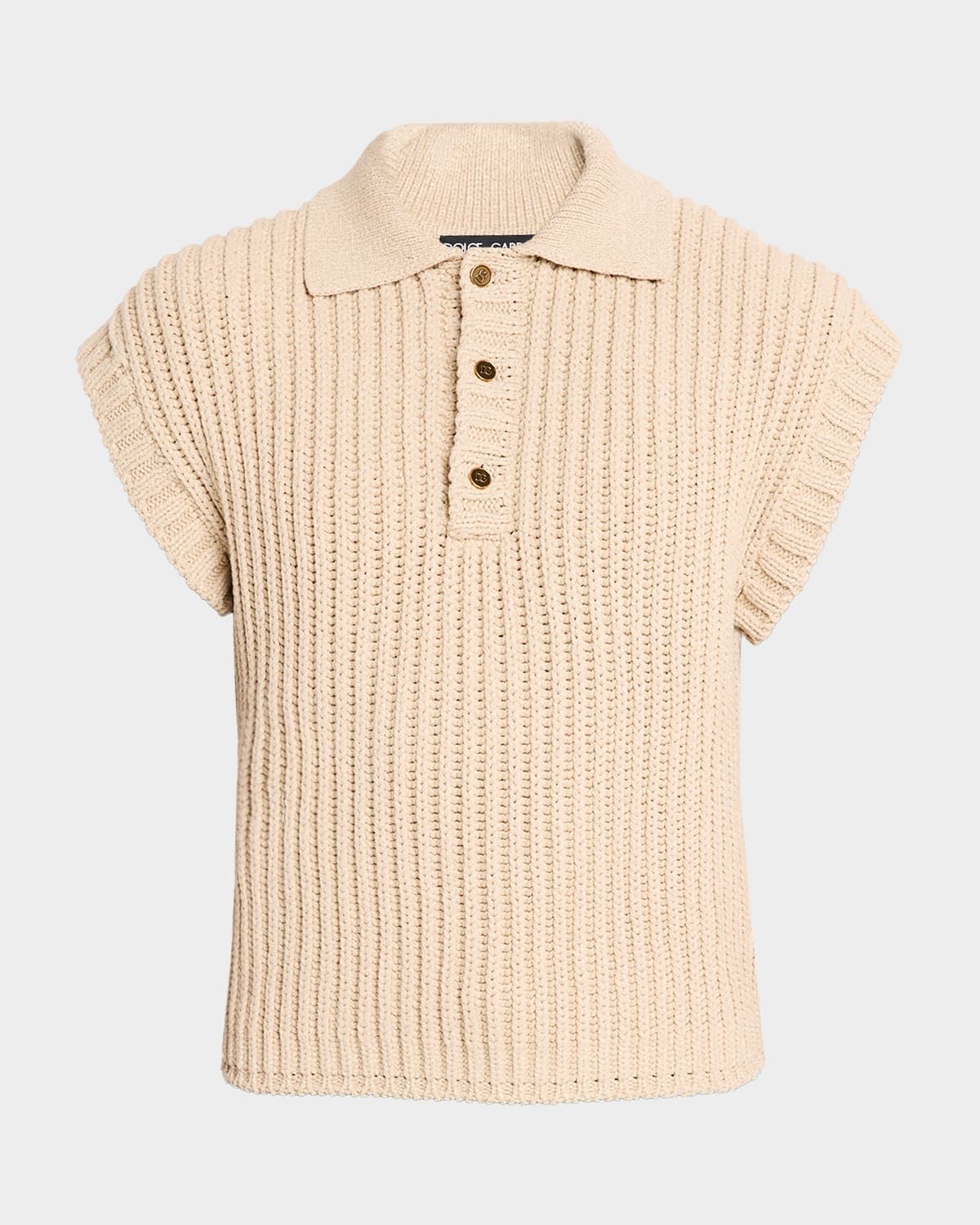 Men & apos;s Cotton Rib Half-Placket Sweater Vest