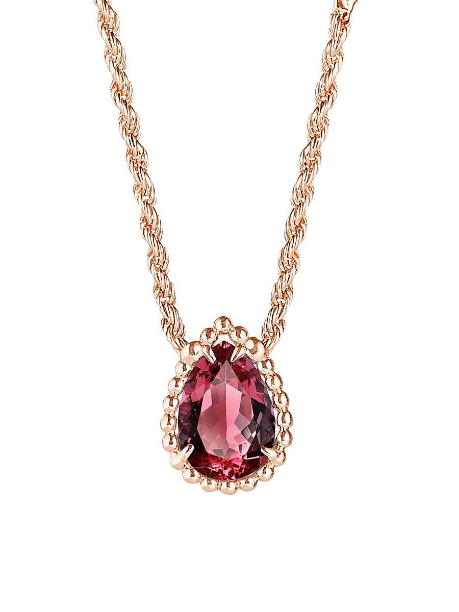 Women's Serpent Bohème 18K Rose Gold, Rhodolite Garnet & Diamond Extra-Small Motif Necklace - Rose Gold
