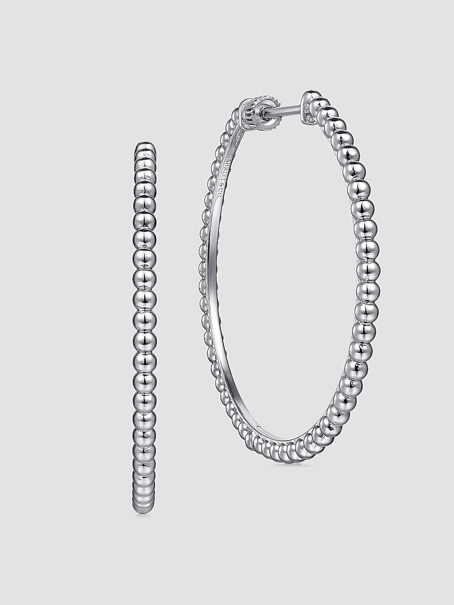 Gabriel & Co Women's Bujukan Sterling Silver Hoop Earrings - Sterling Silver