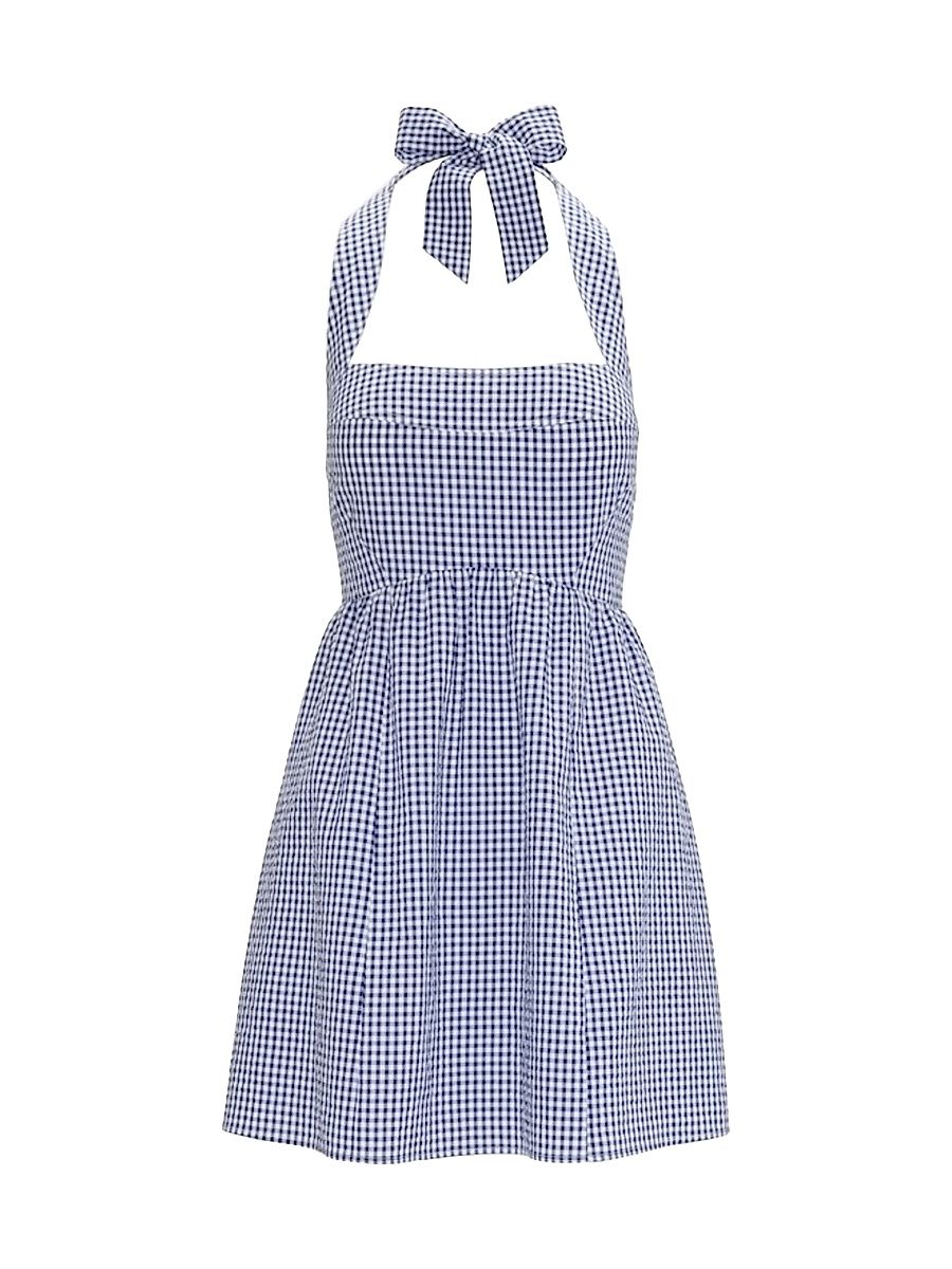 Women's The Fleur Mini Dress - Navy Gingham - Size XXL