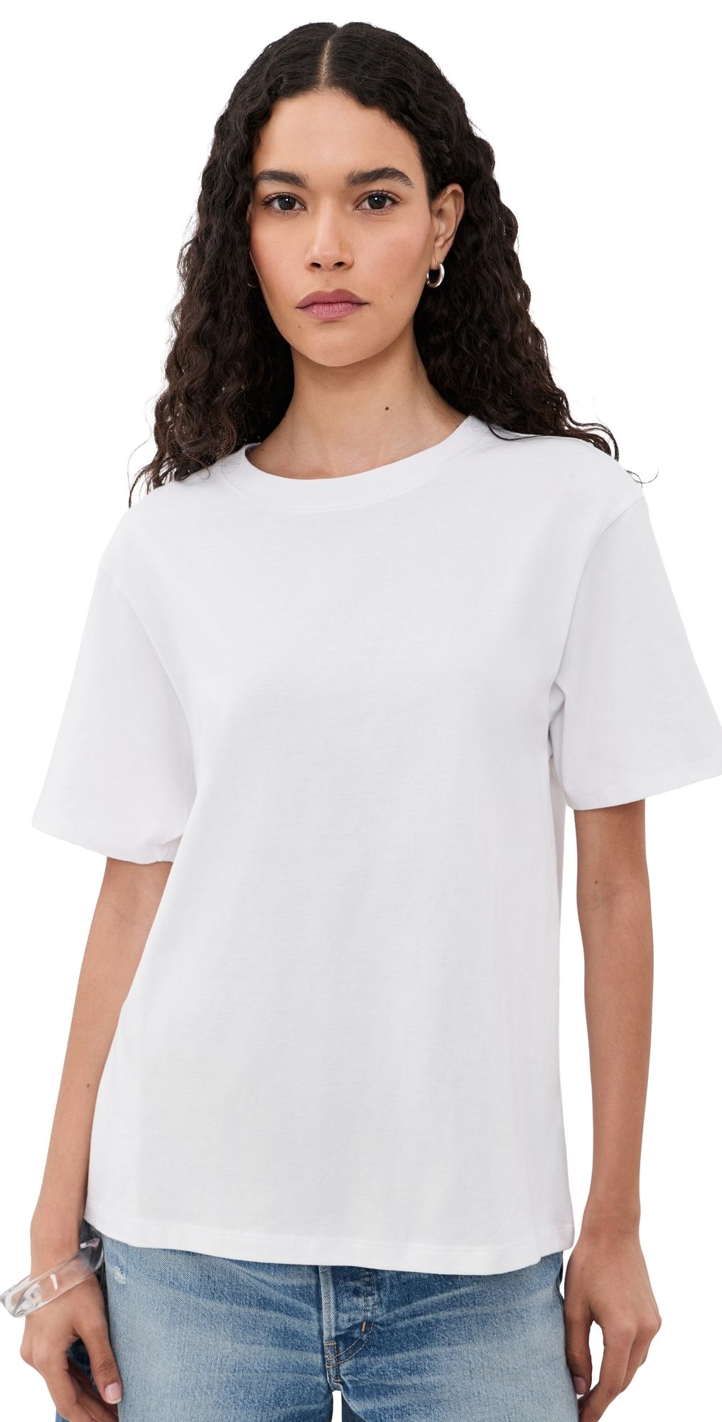 Good American The Oversized Tee White001 XS