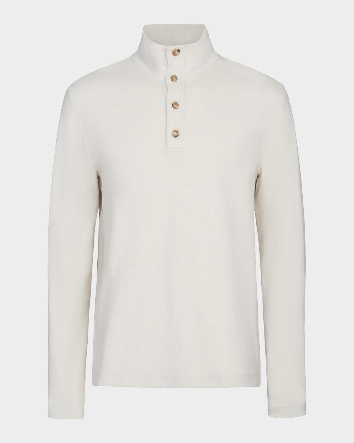 Men & apos;s Cotton Four-Button Mock Neck Sweater