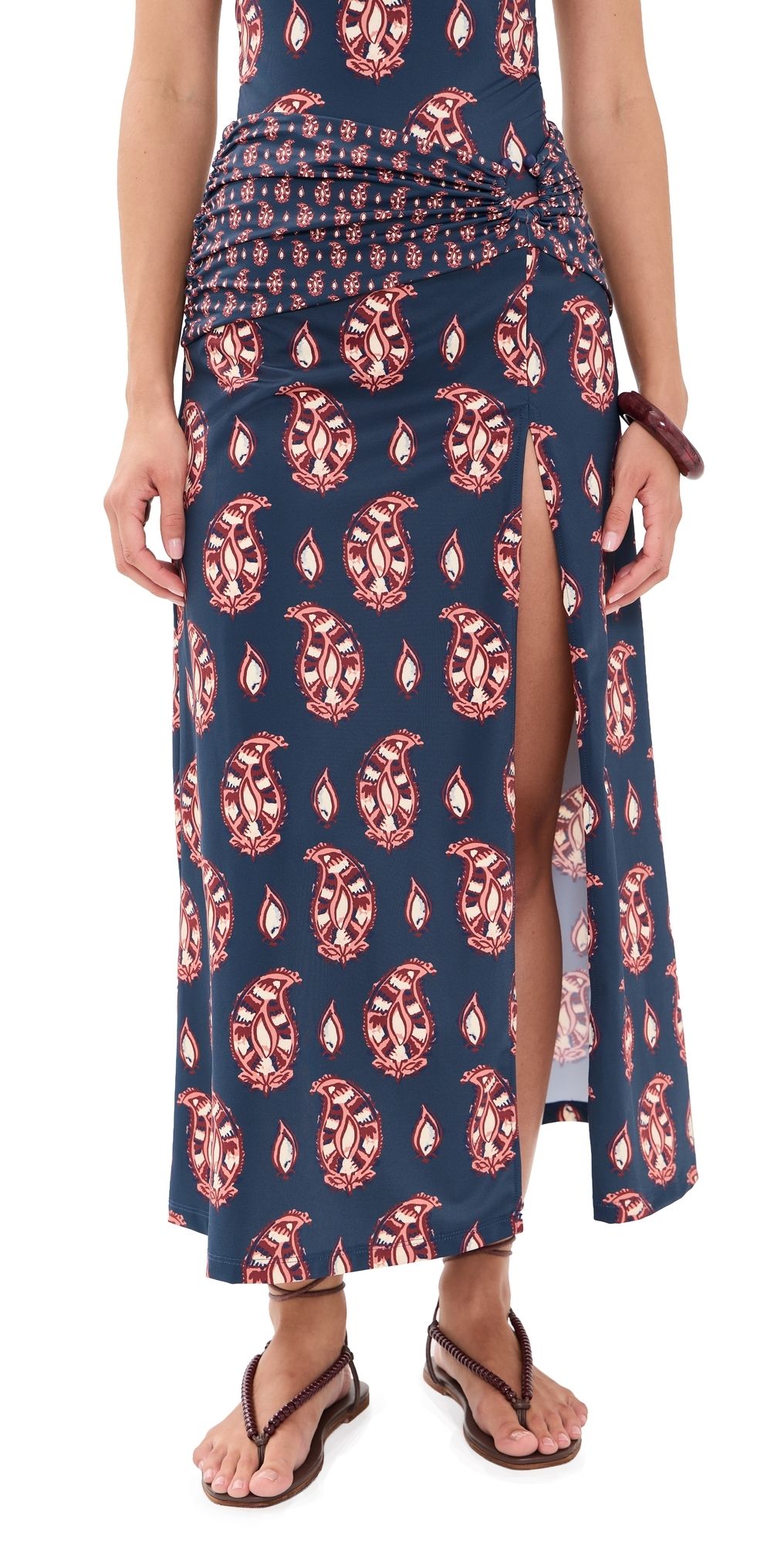 Johanna Ortiz Under The Sun Ankle Skirt Navy/Rose 4