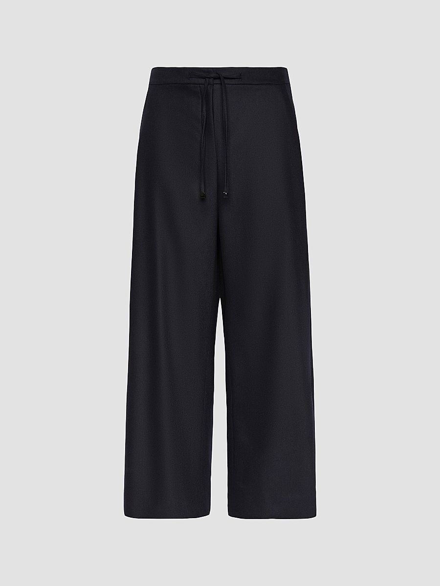 Women's Stretch Wool Joggers Style Trousers - Midnight Blue - Size 16