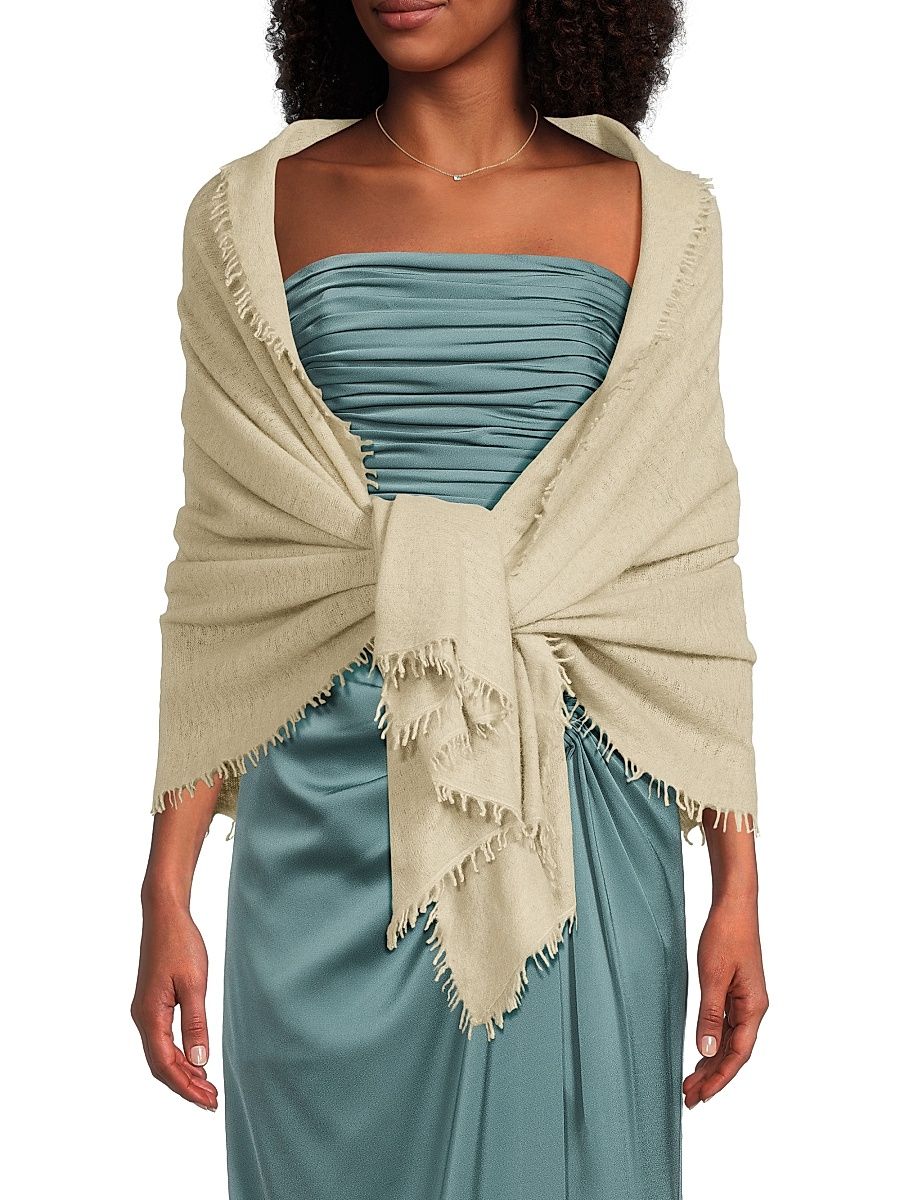 Women's Fuzzy Feutre Shawl - Fog