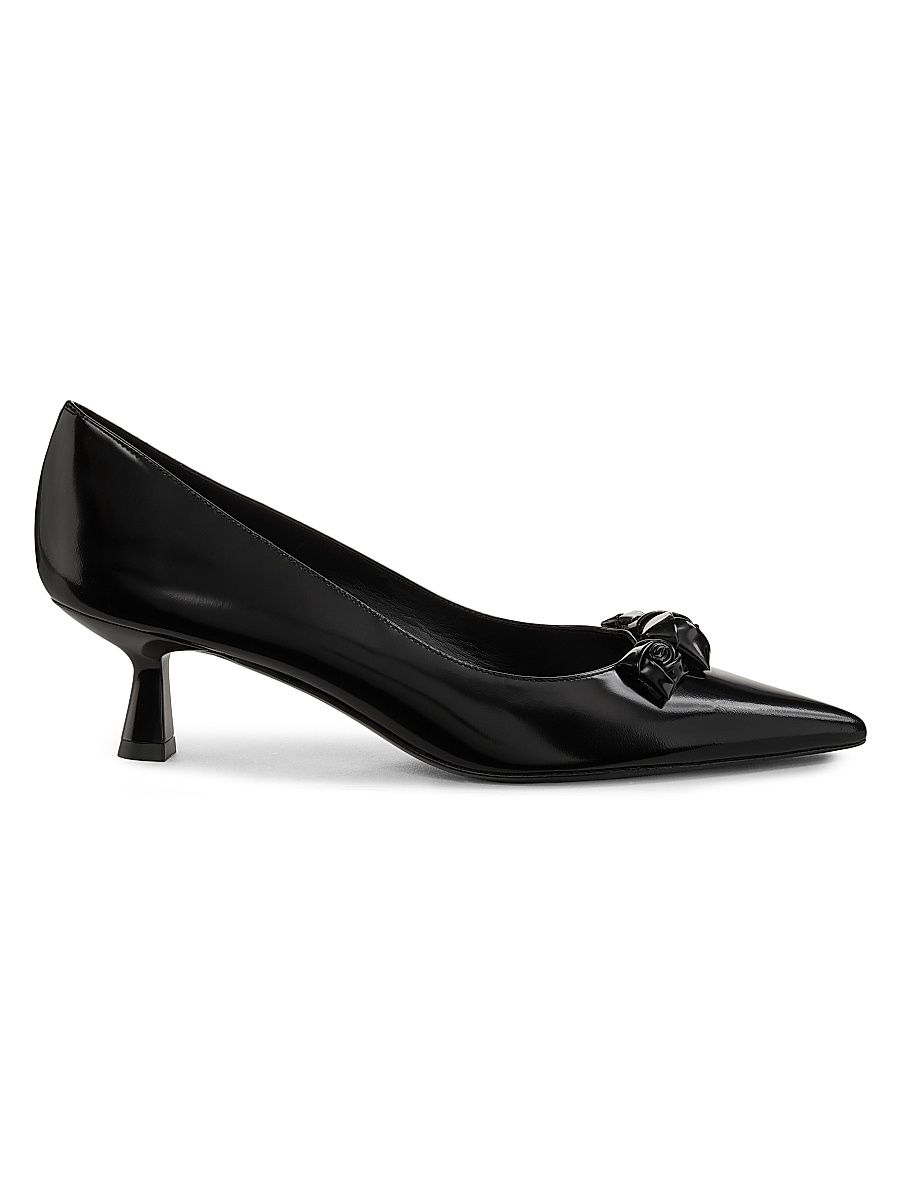 Women's Rosie 50MM Spazzolato Leather Pumps - Black - Size 8.5