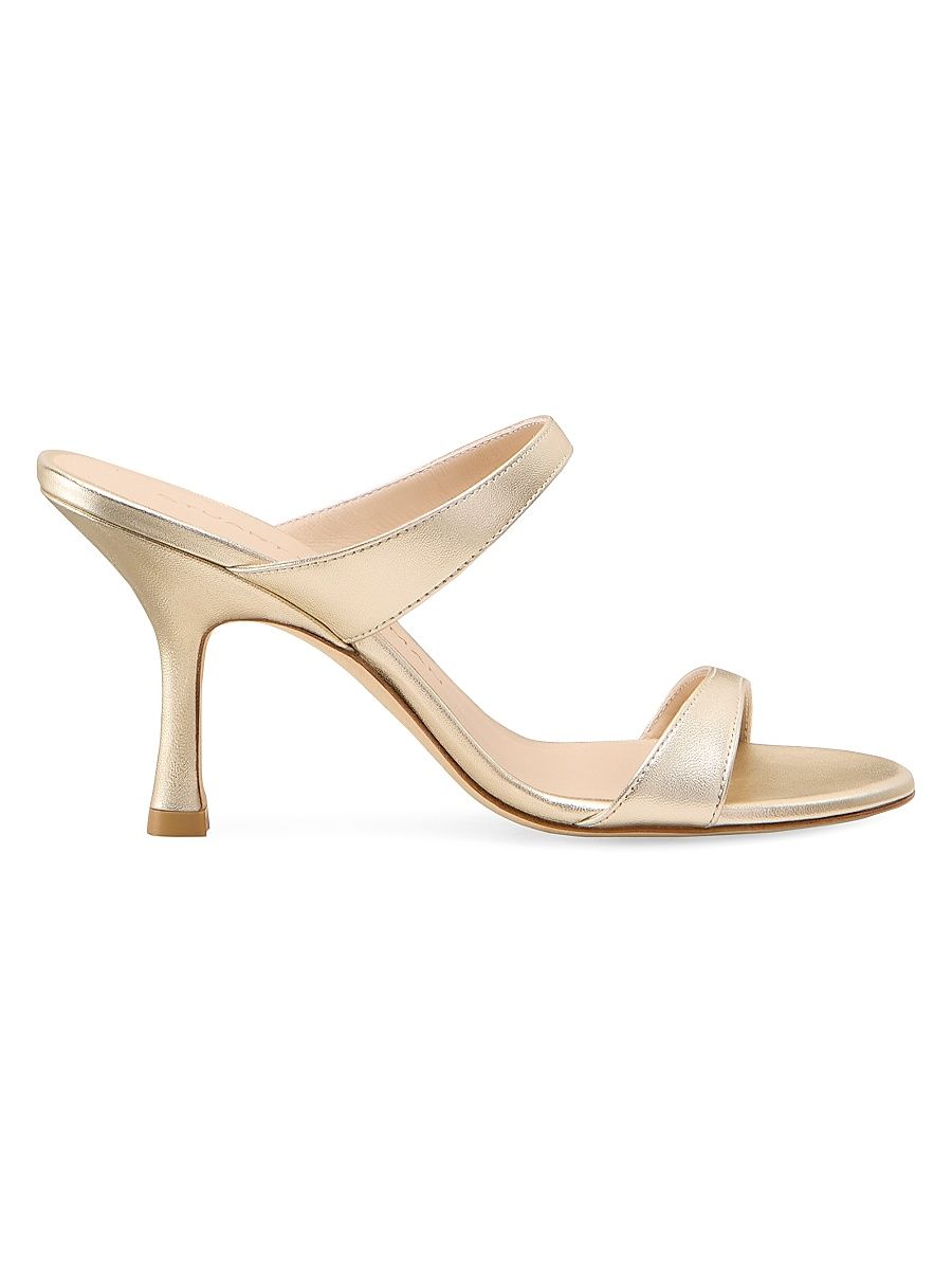 Women's Nudist 85MM Leather Sandals - Light Gold - Size 7