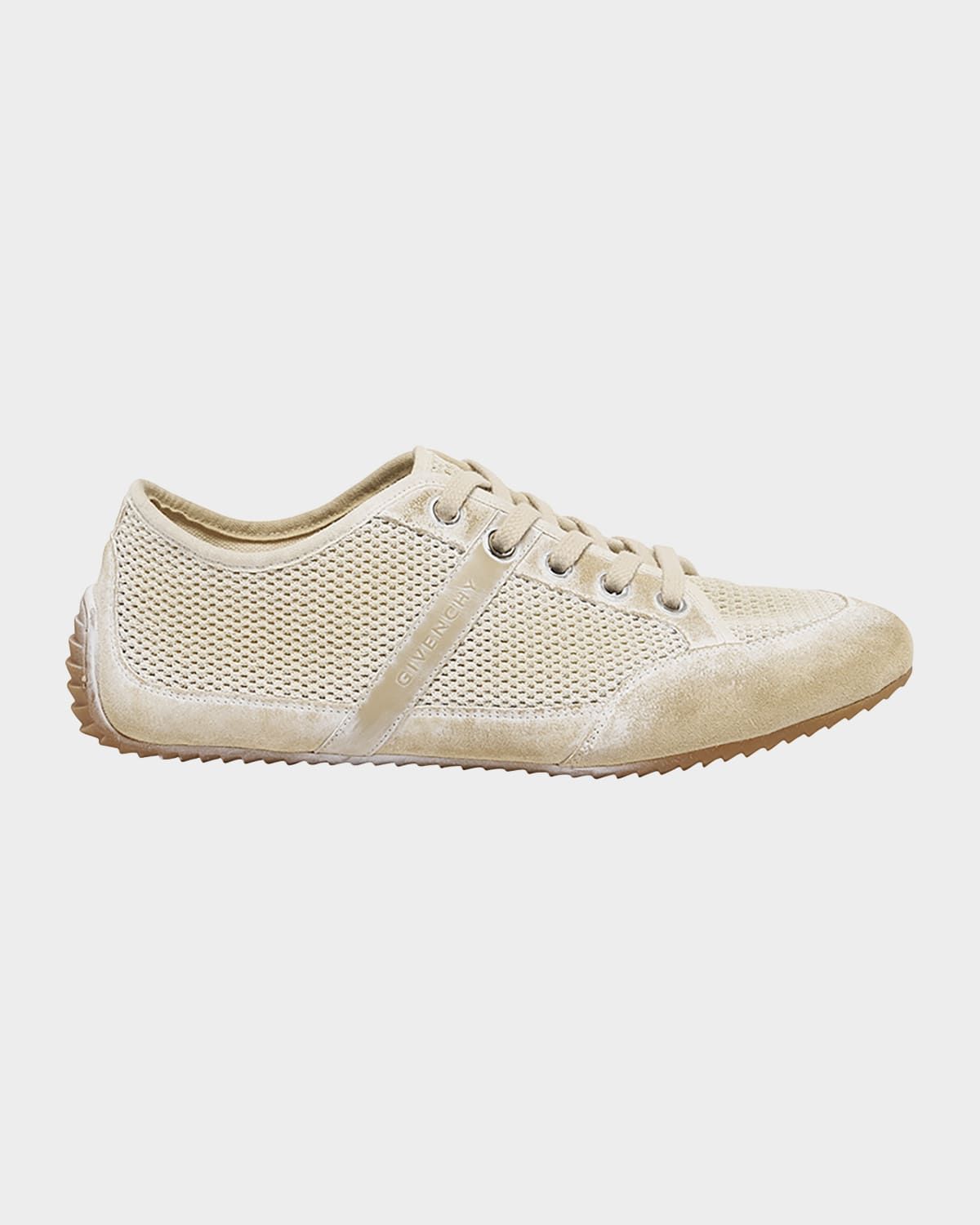 Slim Mesh and Leather Low-Top Sneakers