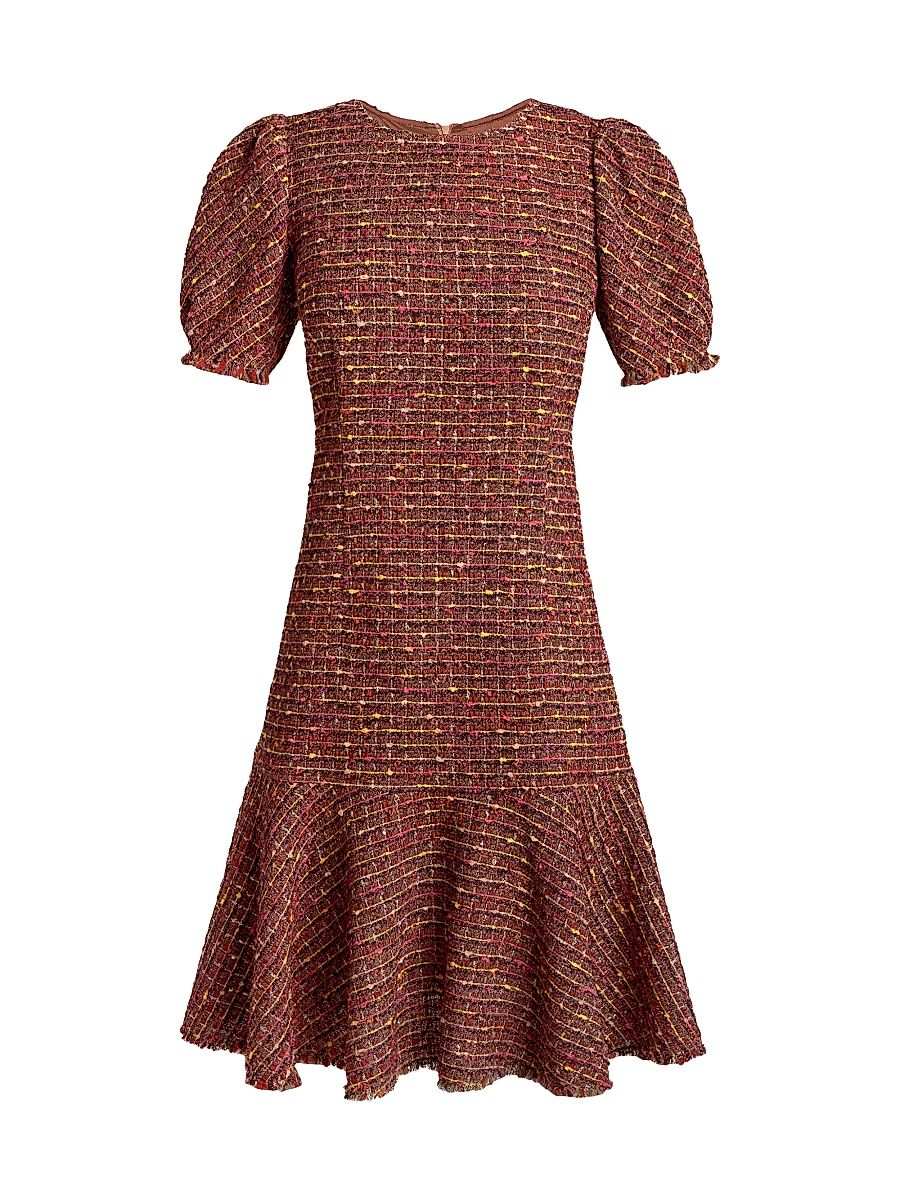 Women's Dasia Tweed Knee-Length Dress - Auburn Multi - Size 14
