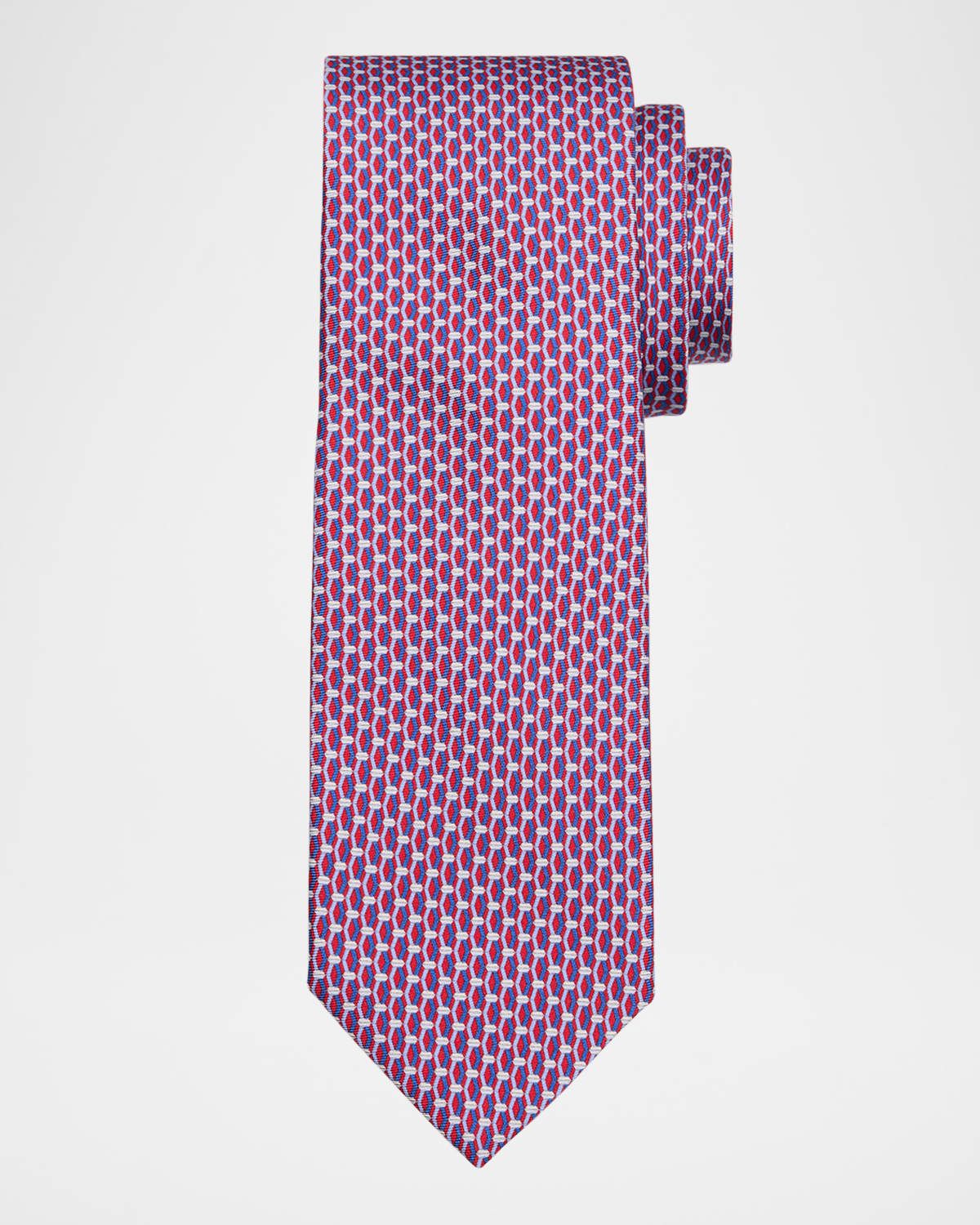 Men & apos;s Geometric Chainlink Silk Tie