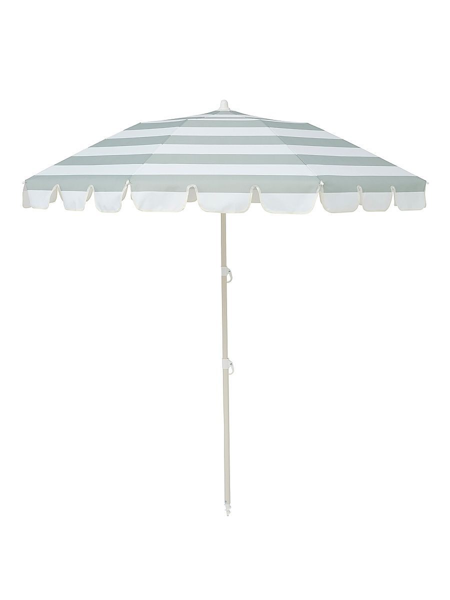 Sea Sage Stripe Compact Beach Umbrella - Green