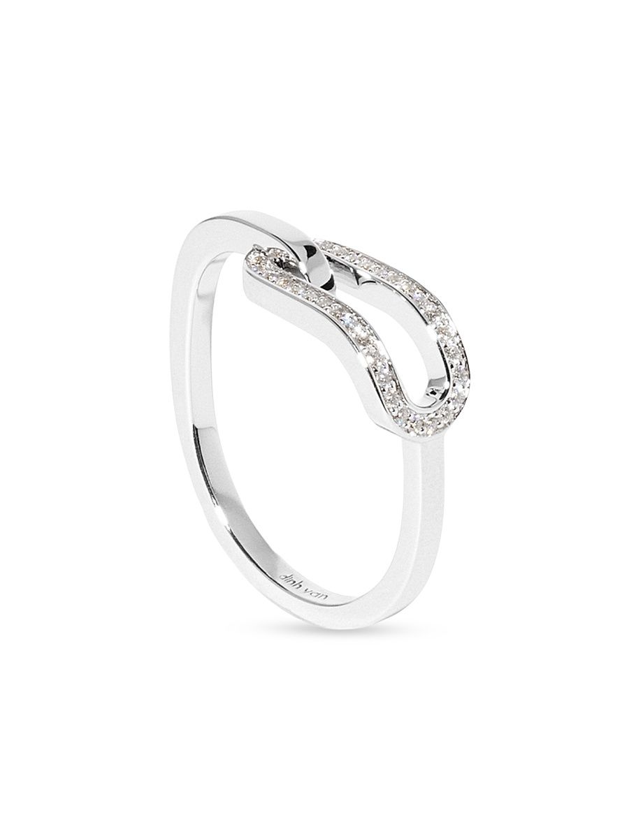 Women's Maillon 18K White Gold & 0.12 TCW Diamond Ring - White Gold - Size 6.25
