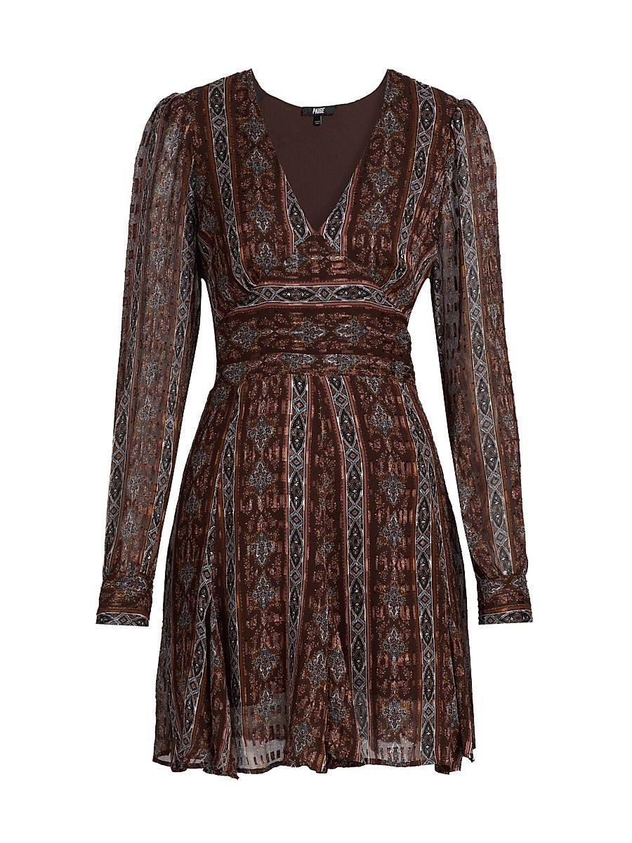 Women's Bucatini Silk-Blend Minidress - Landslide Multi - Size 10