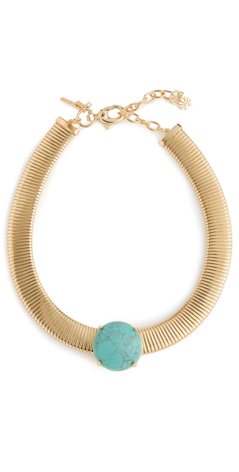 Lele Sadoughi Stone Set Snake Chain Necklace Turquoise One Size