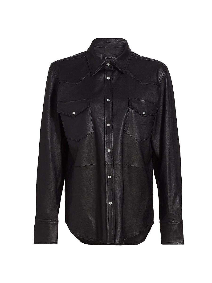 Women's Leather Western Shirt - Americano - Size Medium