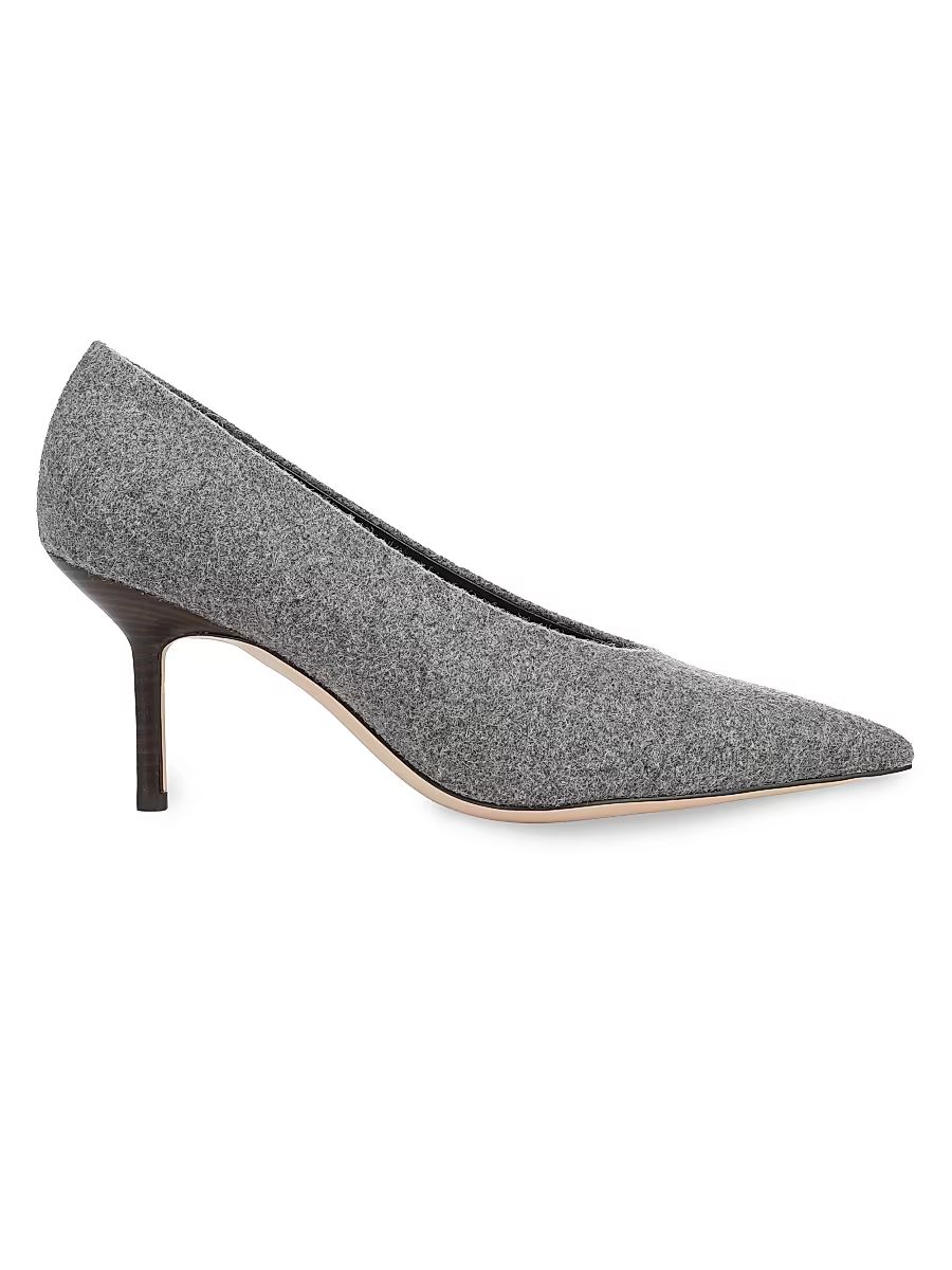 Women's Zoe Point-Toe Wool Pumps - Grey - Size 5