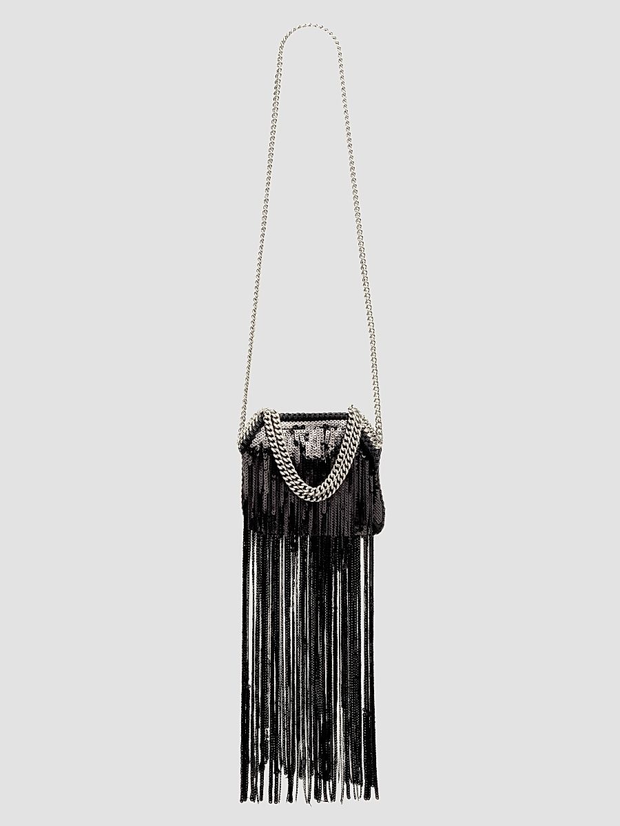 Women's Falabella Sequined Fringe Bag - Black