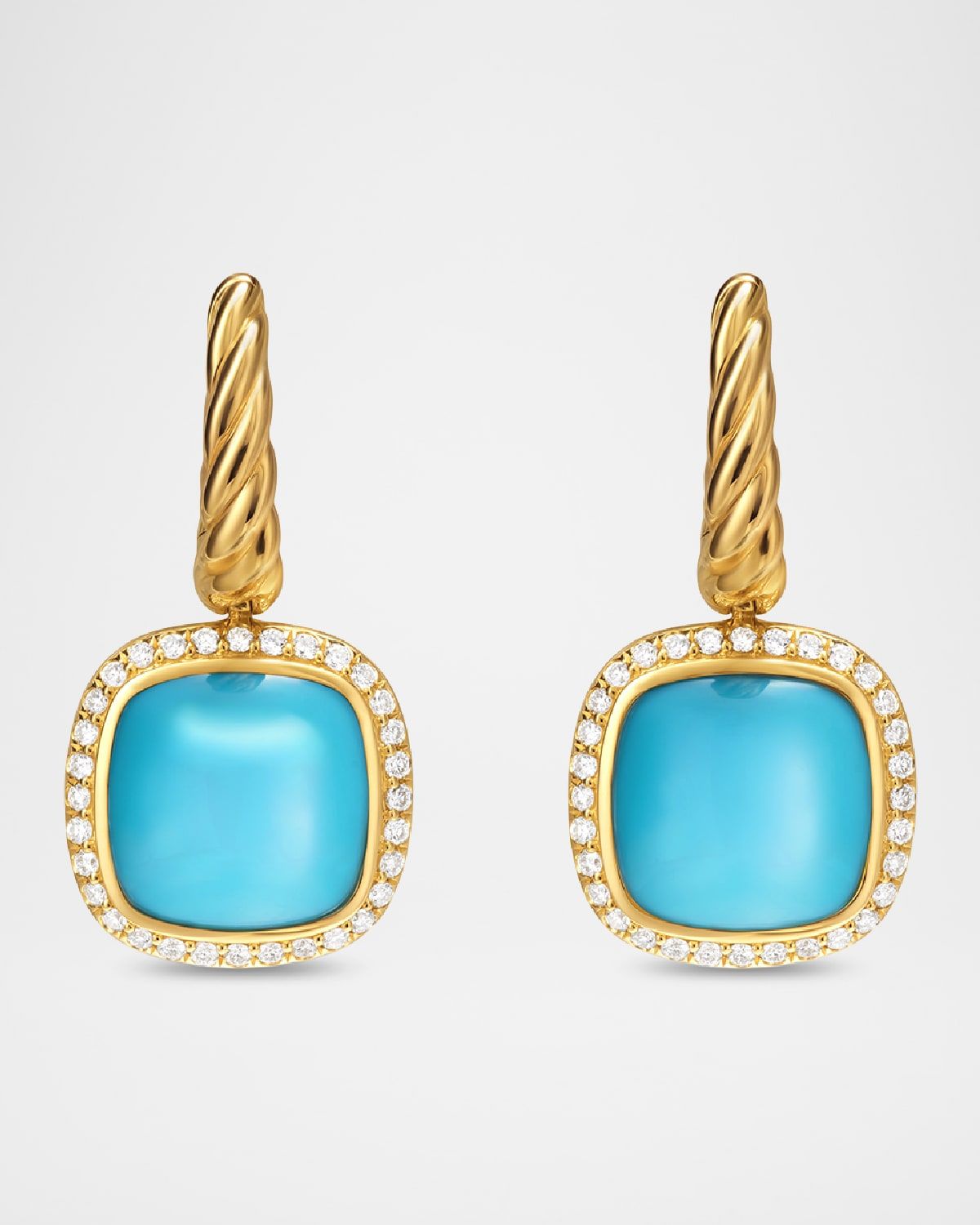 Albion Drop Earrings with Gemstones and Diamonds in 18K Gold