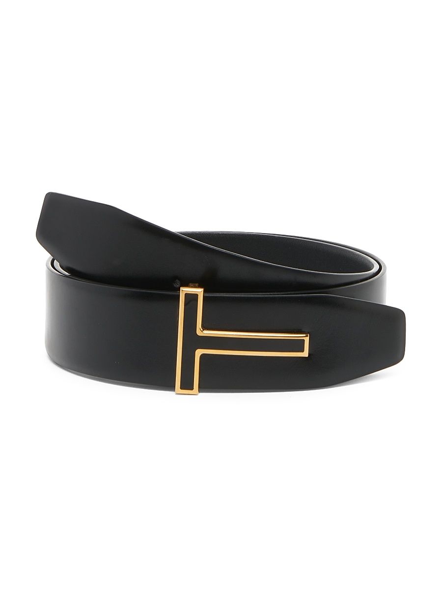 Men's Reversible Leather Belt - Black - Size 32
