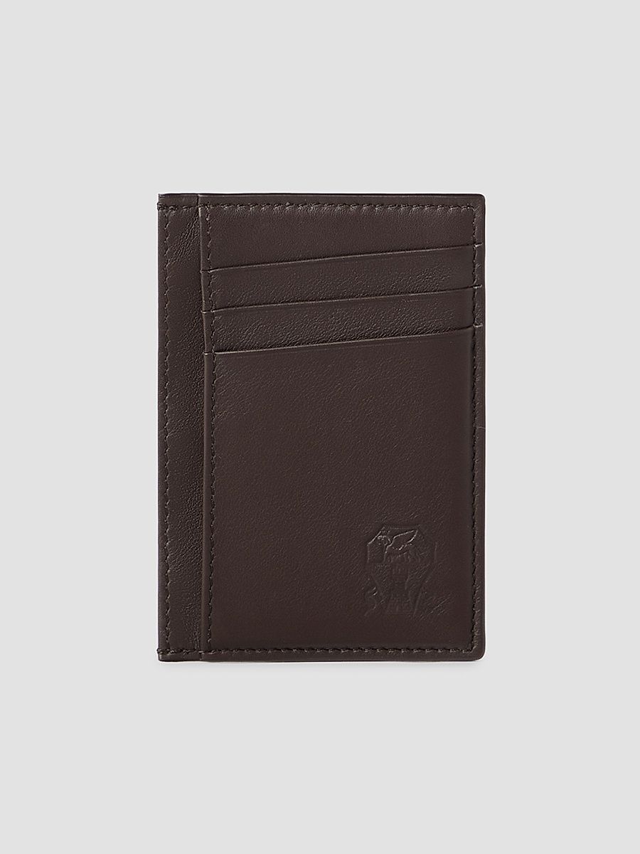 Men's Smooth Calfskin Card Holder - Brown