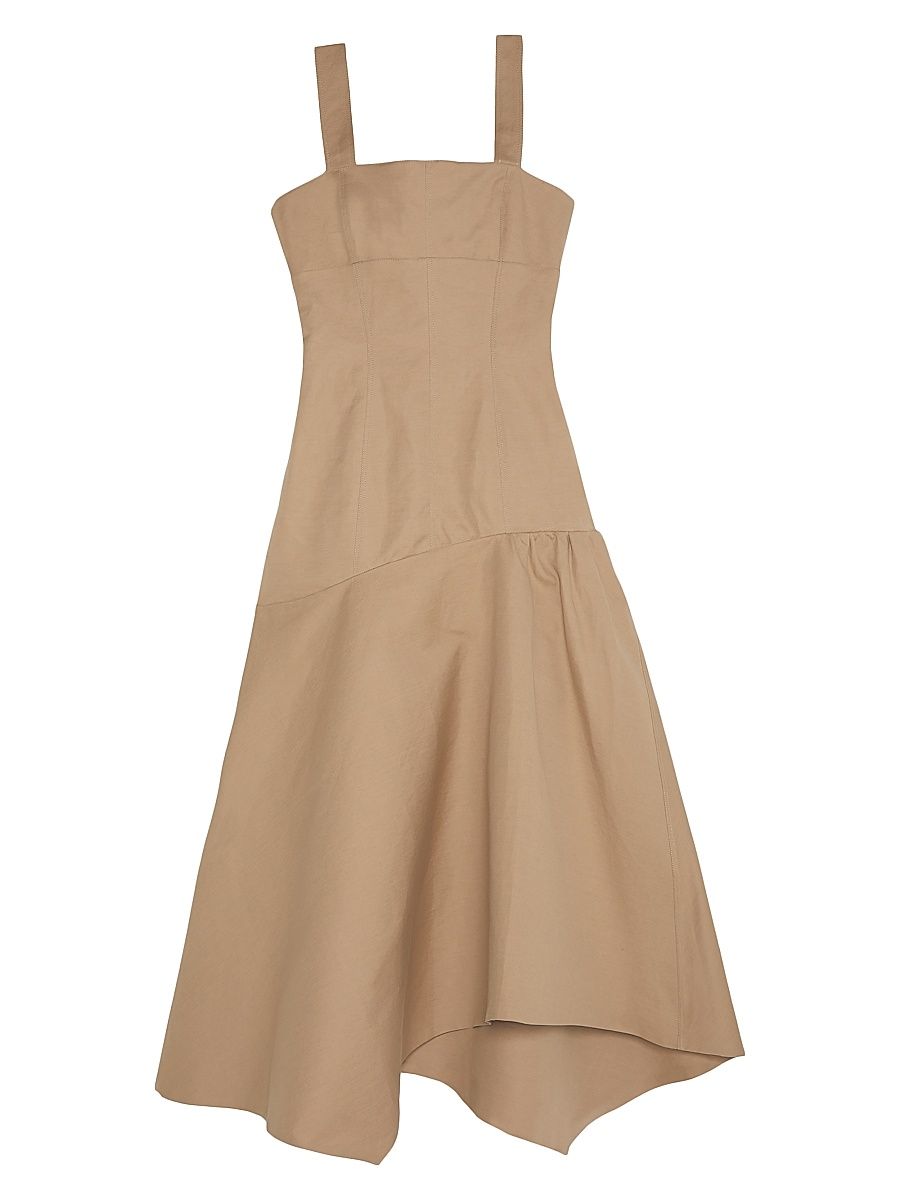 Women's Mabel Asymmetric Midi-Dress - Camel - Size Large