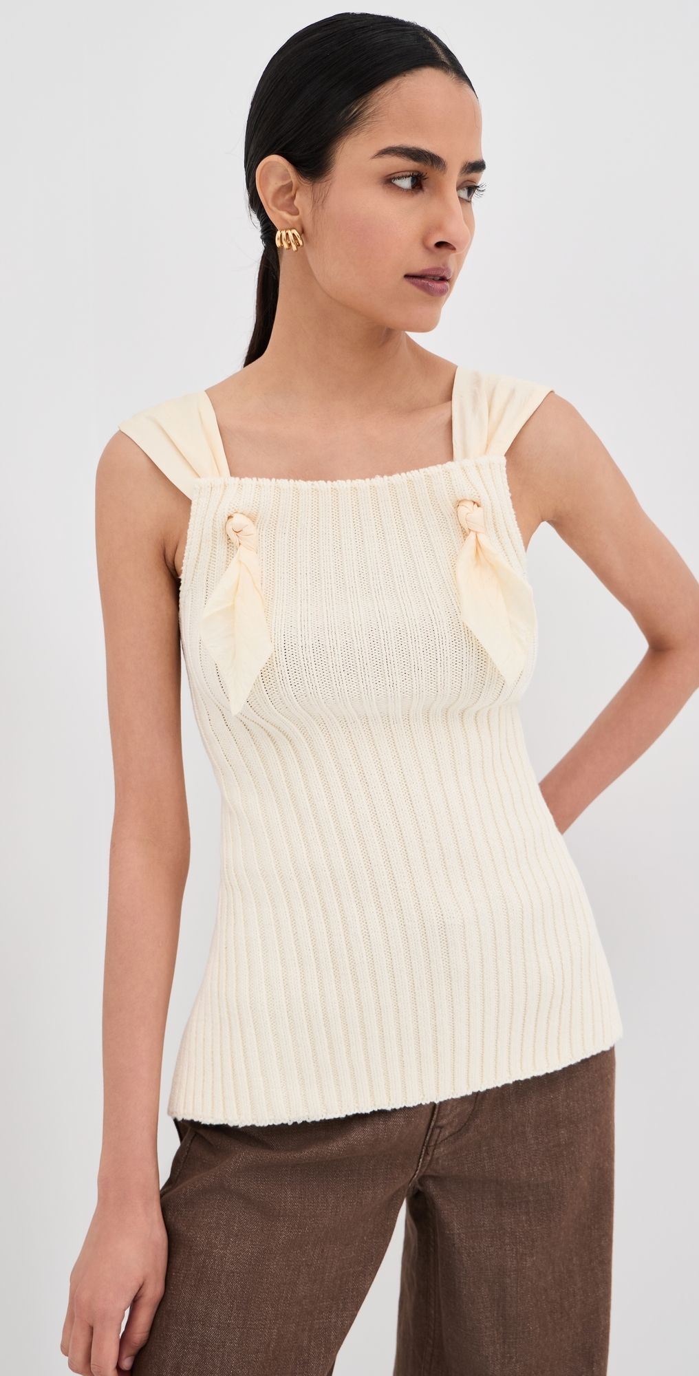 Ossou Loom Tank Top Bone XS