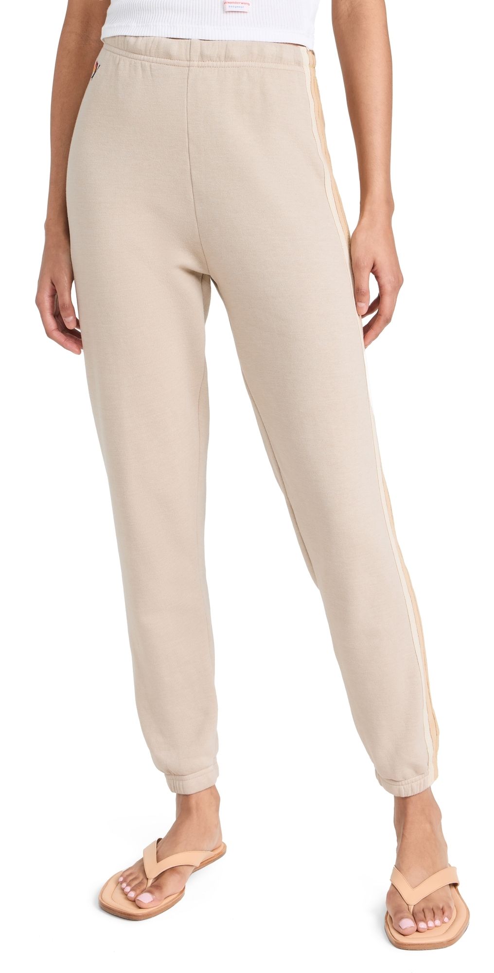 Aviator Nation 5 Stripe Women's Sweatpants Sand/Tan L