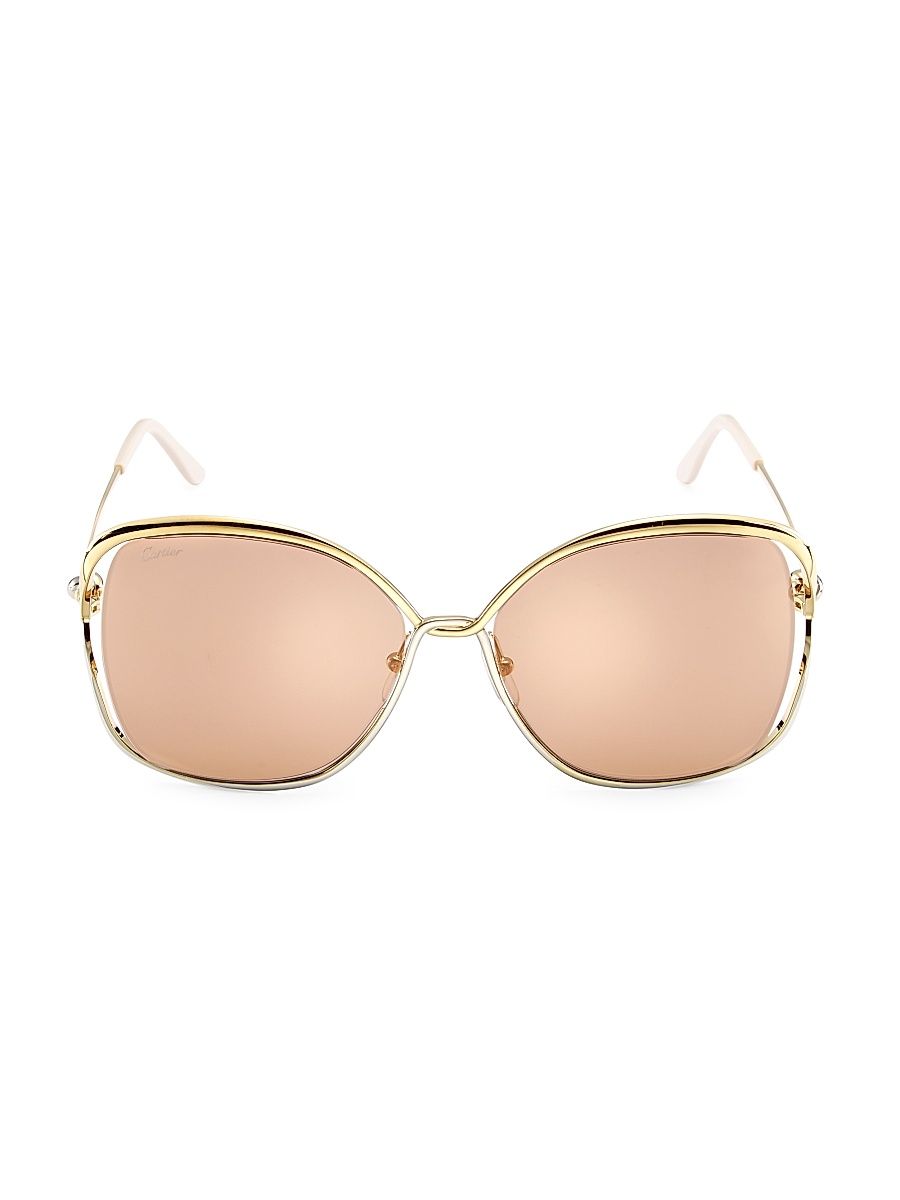 Women's 61MM Square Sunglasses - Gold