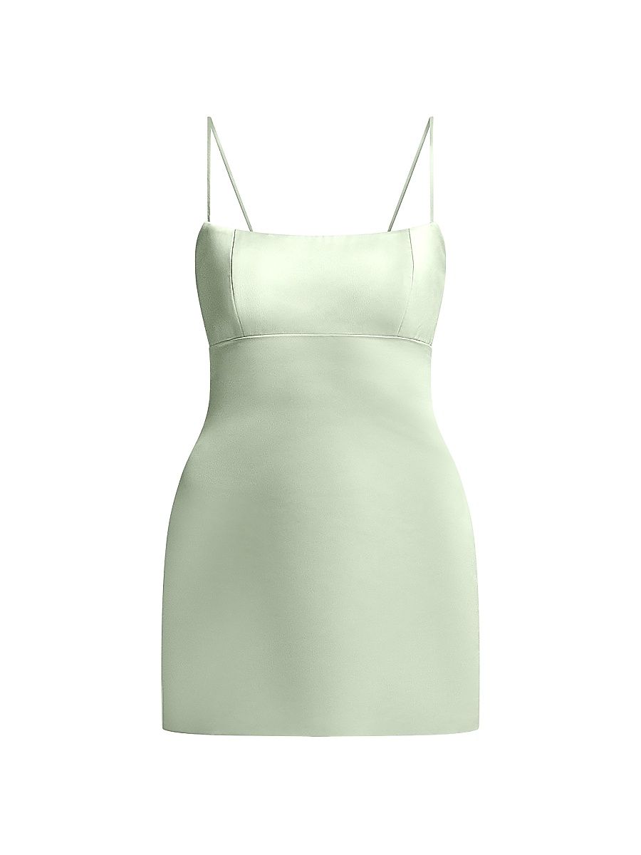 Women's Serene Lace-Up Back Satin Mini Dress - Pistachio - Size 14