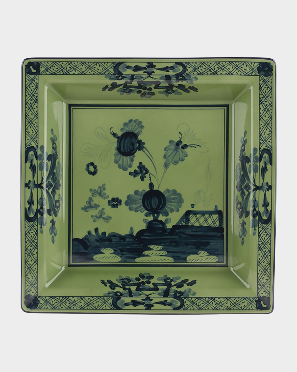 Malachite Squared Porcelain Tray