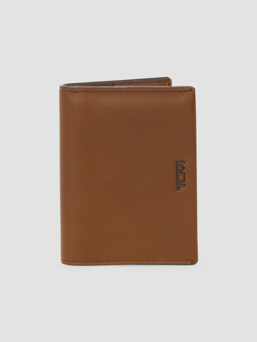 TUMI Men's Nassau SLG Leather L-Fold Wallet - Cognac