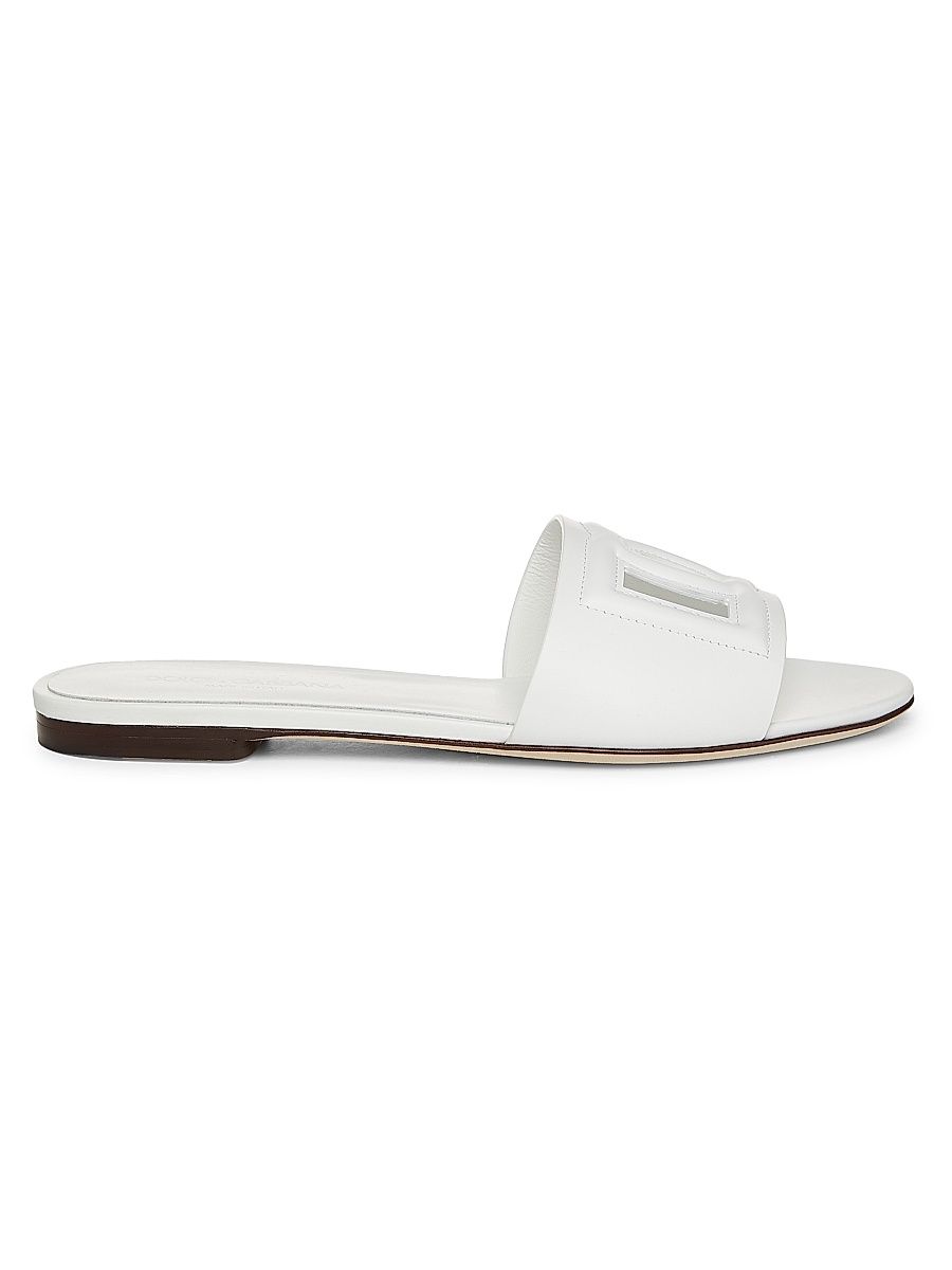 Women's DG Interlocked Leather Sandals - White - Size 11