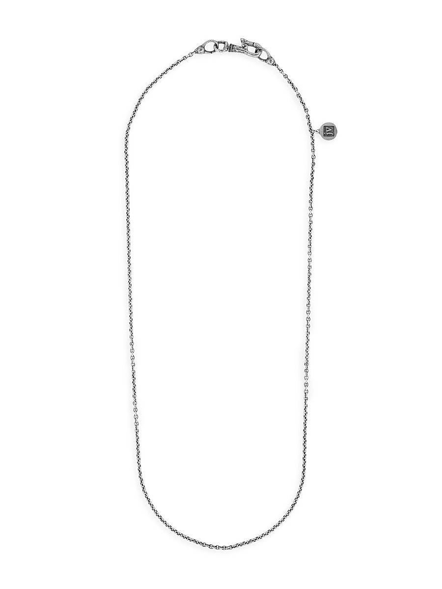 Men's Artisan Sterling Silver Skull Clasp Necklace - Silver