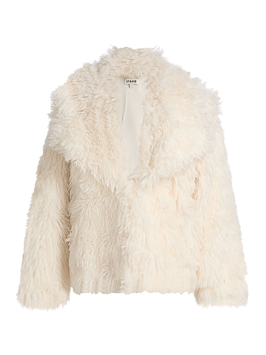Women's Soprano Faux Shearling Jacket - Ivory - Size Medium