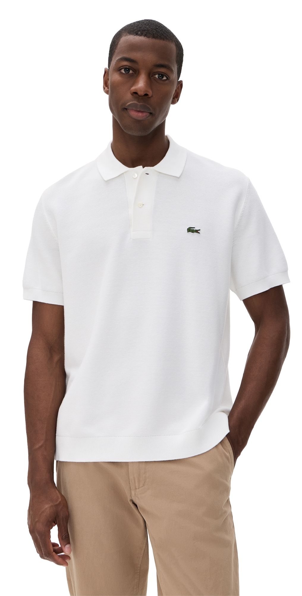 Lacoste Textured Knit Polo Flour XXL