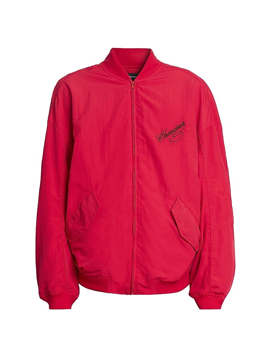 Men's Bomber Track Jacket - Red - Size Medium