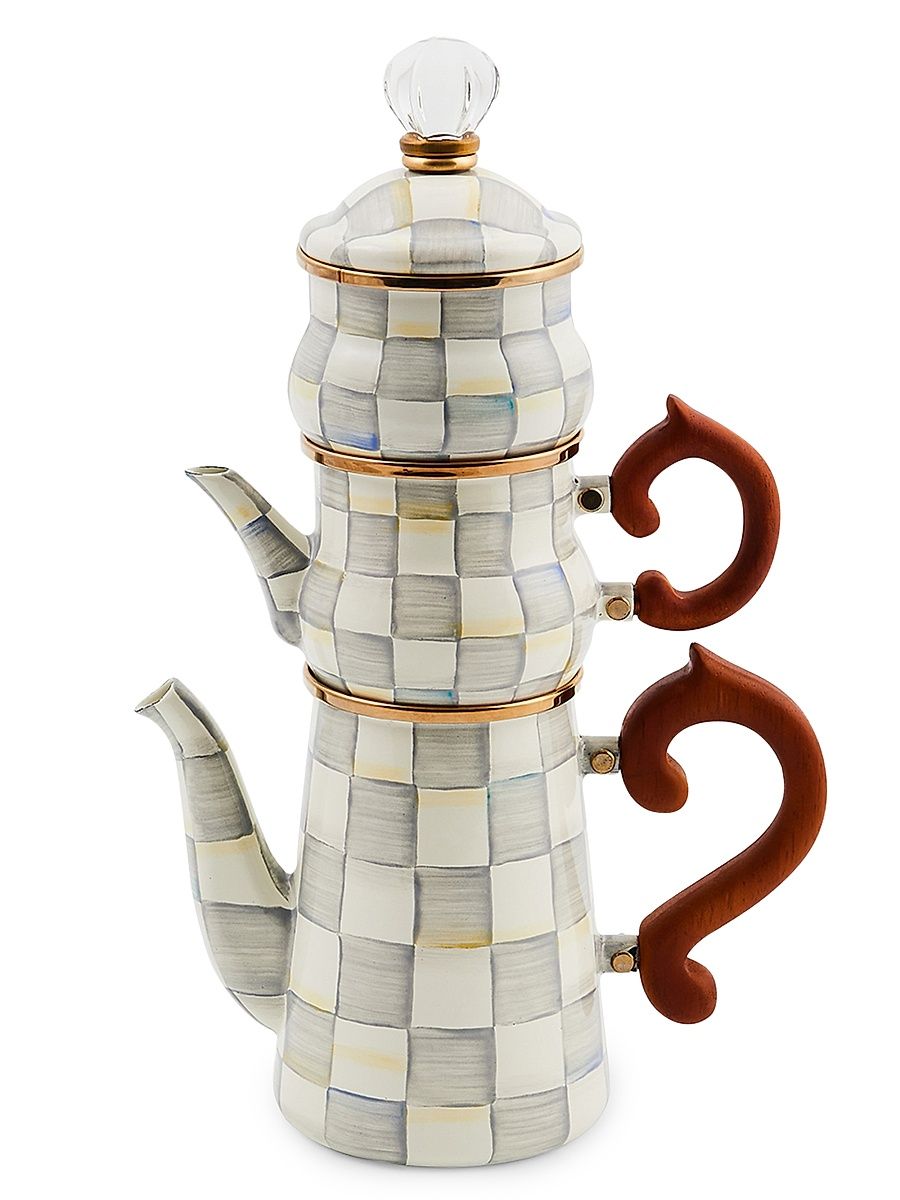 Sterling Check Stackable Coffee Set