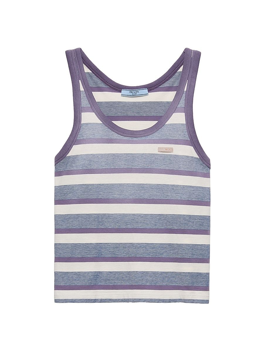 Women's Bayadere Stripe Jersey Tank Top - Blue - Size 4