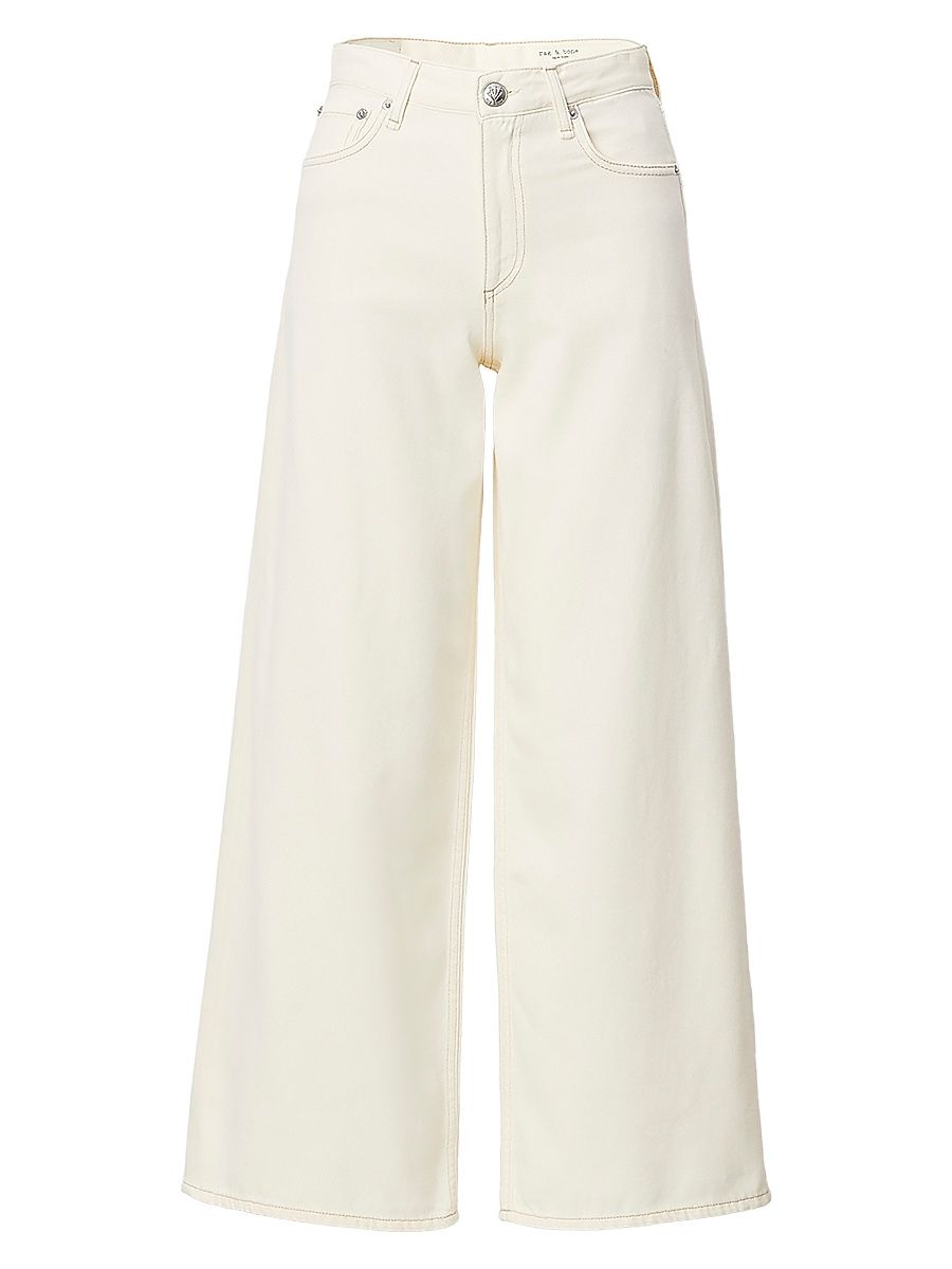 Women's Sofie Featherweight Wide-Leg Ankle Jeans - Ecru - Size 25