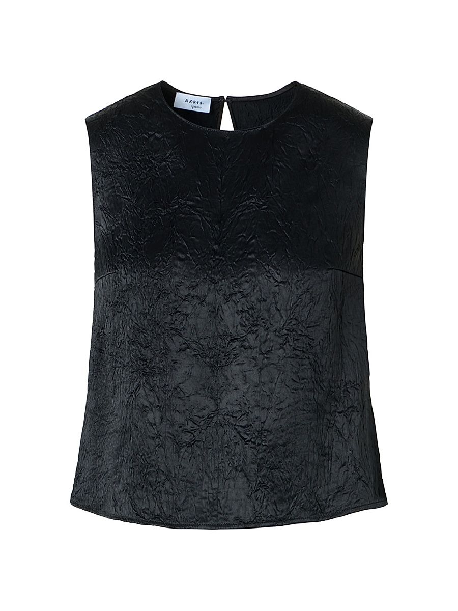 Women's Textured Crewneck Tank - Black - Size 14